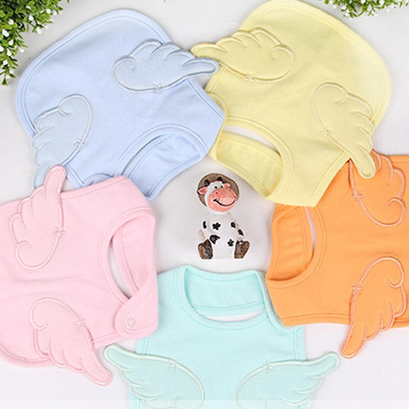 Slabbetjes voor pasgeborenen, slabbetjes voor baby's, bandana's, witte katoenen boerdoekjes, roze engelenvleugels, schattige slab voor jongens en meisjes, voor het voeden van baby's en peuters.