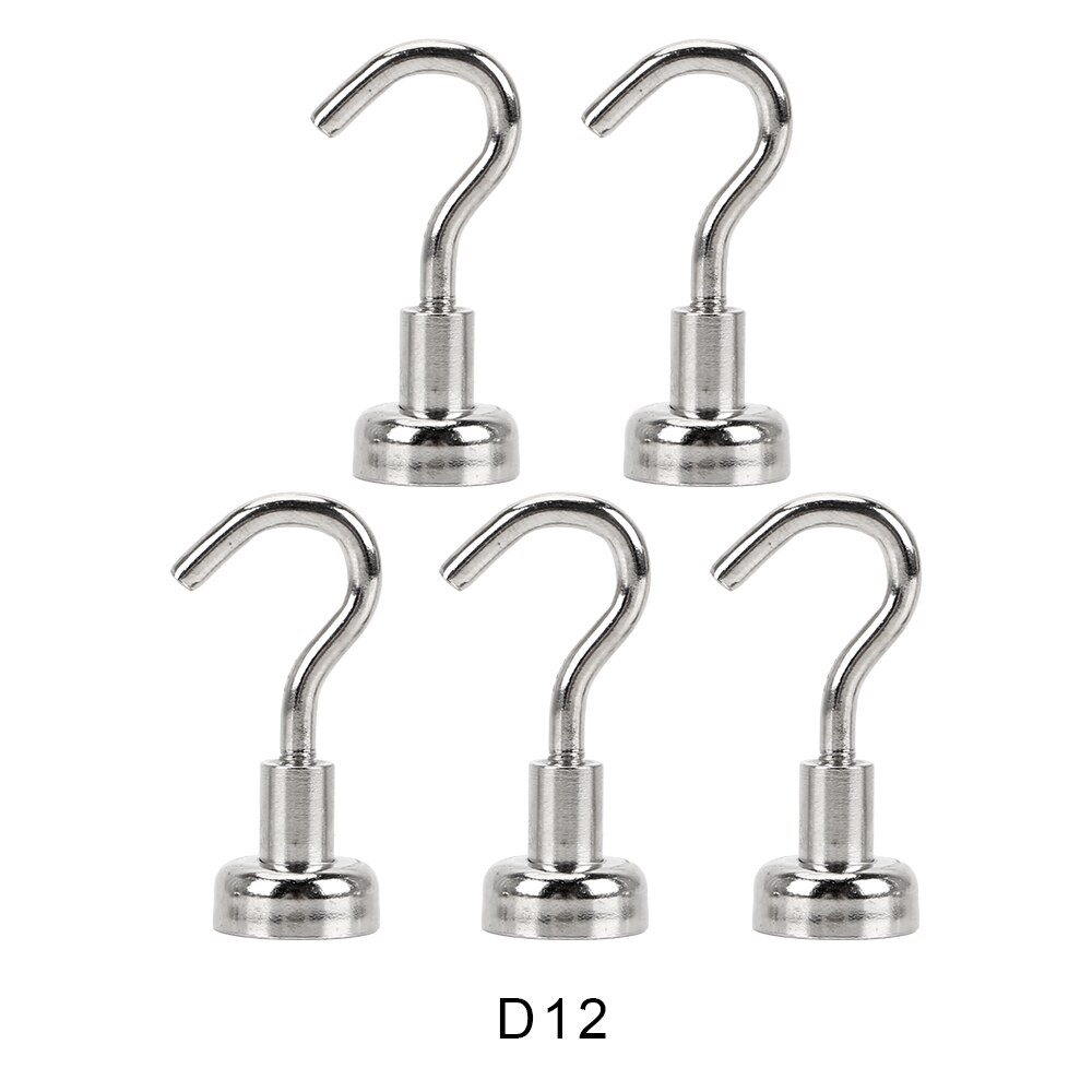 NICEYARD 5 pcs Wall Storage Hooks Surfaces Not Scratch Organization Magnetic Hooks Super Suction For Home Kitchen Refrigerator: D12