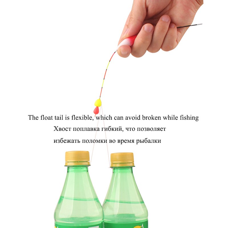 10pcs/lot Shallow Water Buoy Composite Nano Floats Color Gradual Change Bobber Hard Tail Vertical Pesca Fishing Tools Tackle