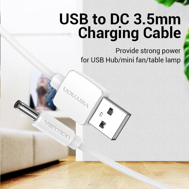 Vention USB auf DC 3,5 mm Stromkabel USB A auf 3,5 Klinkenstecker 5 V Netzteiladapter für Lüfter USB Hub DC 5,5 mm Ladekabel