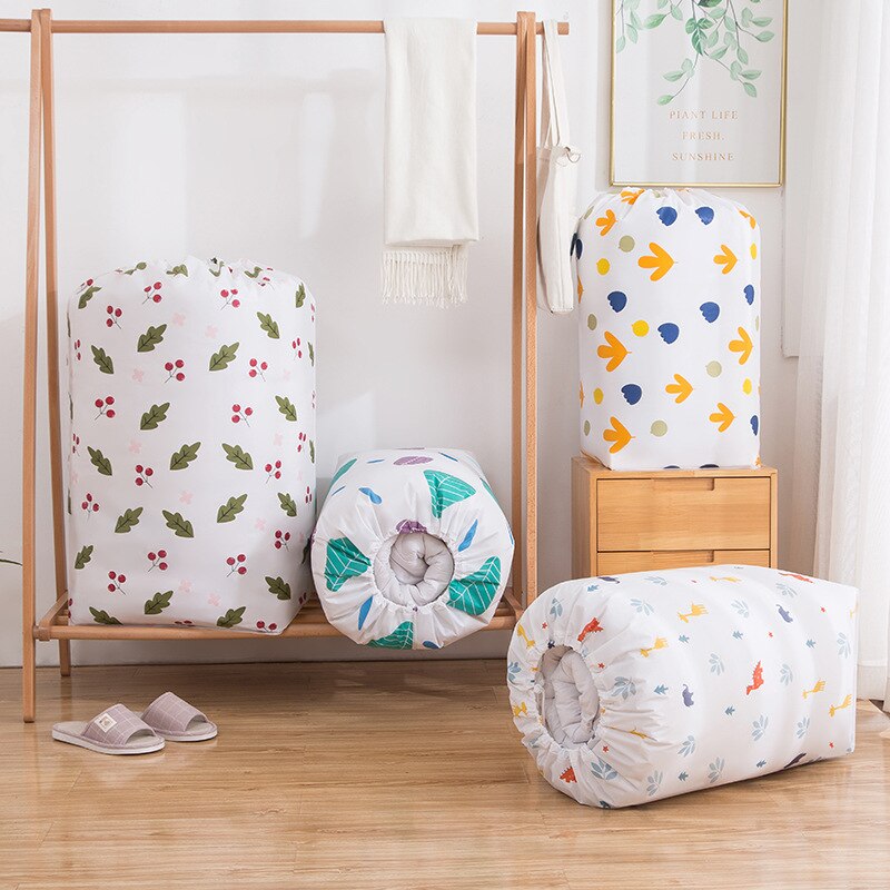 Quilt Pillow Blanket Organizer Foldable Storage Bag Collapsible Storage Bag Beam Port Transparent Organizer Cabinet Container