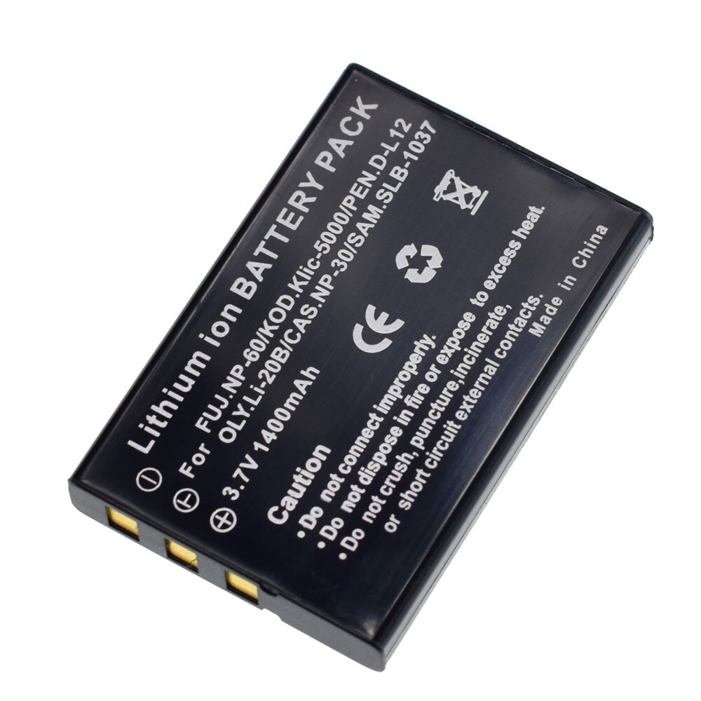 3Pcs FNP-60 NP60 Battery + AC Wall Charger for Fujifilm NP-60 for Kodak KLIC-5000 for Samsung SLB-1137 for Olympus LI-20B