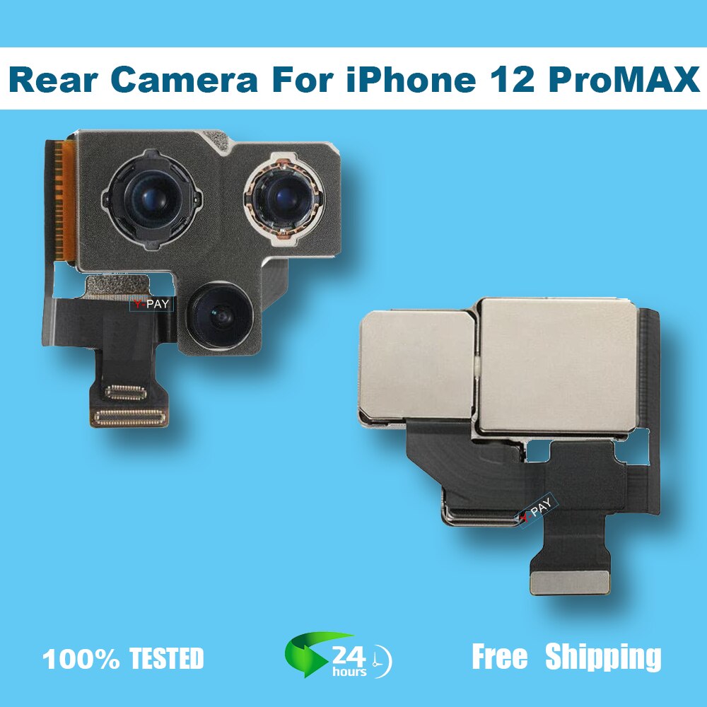 Original rear camera for iphone 7 8 x xr xs max 11pro 12 pro large rear camera flexible cable replacement for iphone x camera