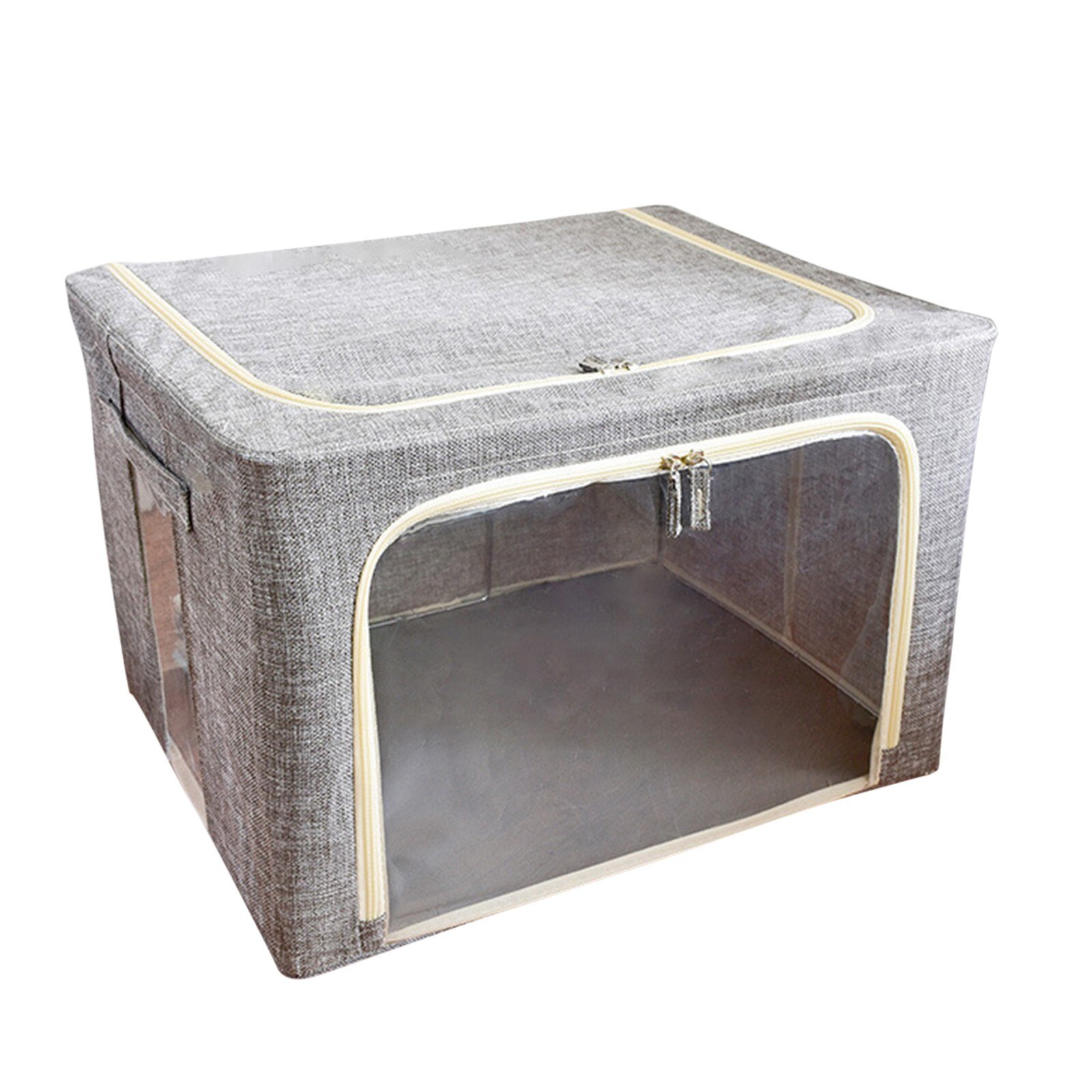 4# Home Closet Storage Bags Clothes Container Box Foldable Pouches Home Organizer Clothes Cabinet Closet Home Organizer: Gray  / 50X40X33cm