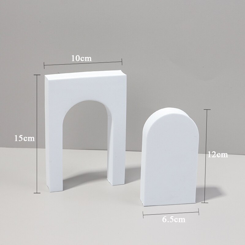 Cubos blancos para fotografía de mesa, Material de decoración de fondo 3D para posar fotos, joyería, juguete cosmético: Doorway 2 pcs