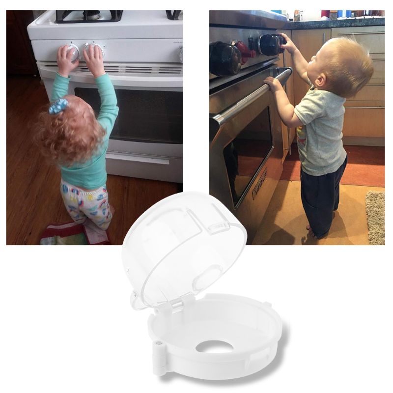 2 stk børn baby gaskomfur switch beskyttelsesdæksel låser børnesikker ovn komfur knap ærme børn sikkerhedspleje