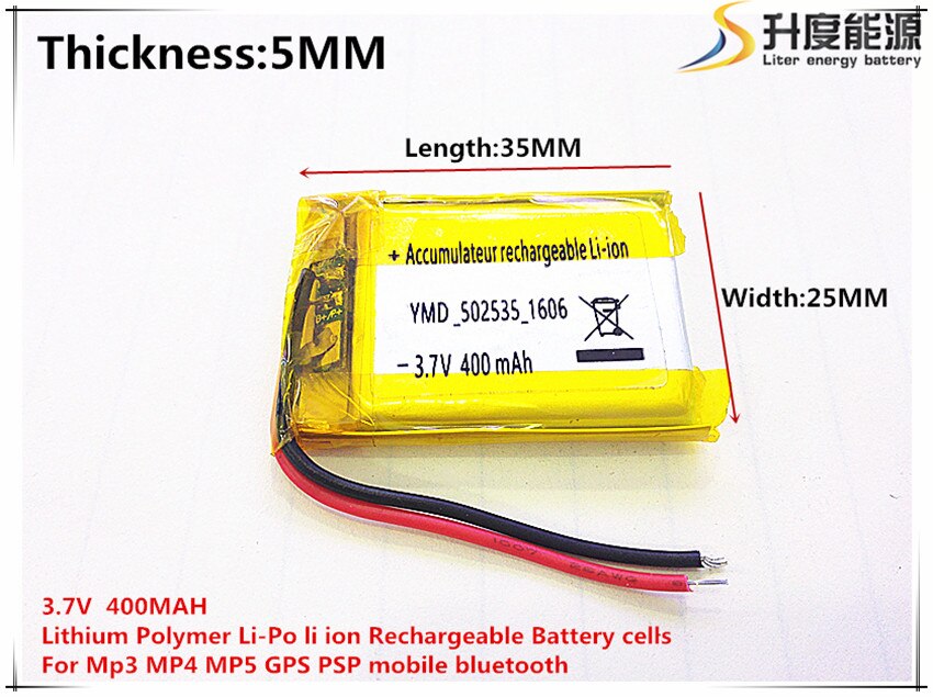 3,7 V 400 mAh 502535 Lithium-Polymer Li-Po li ionen Akku zellen Für Mp3 MP4 MP5 GPS