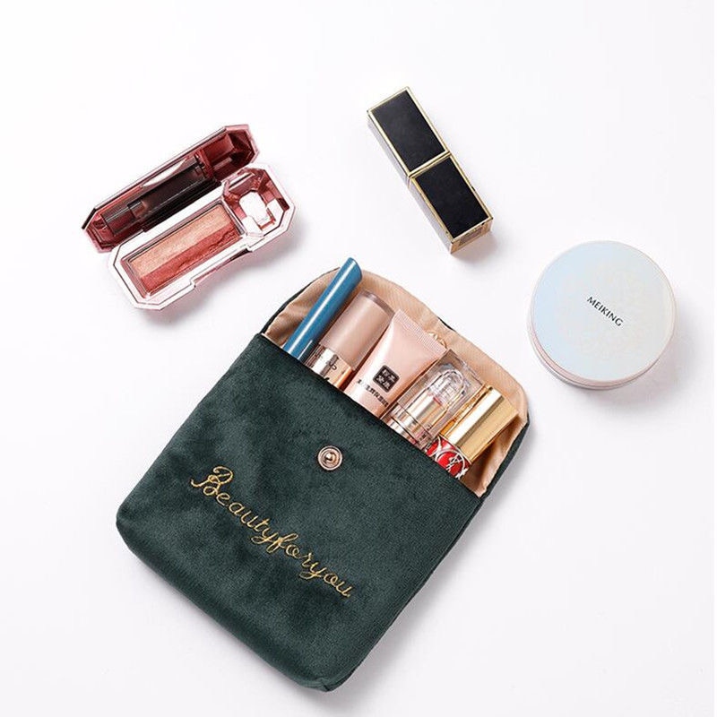 Bolsa de maquillaje de con Mini lápiz labial de felpa, bolsa de almacenamiento de artículos para la higiene de viaje, bolsa de maquillaje de belleza, organizador portátil, caja de estuche de maquillaje