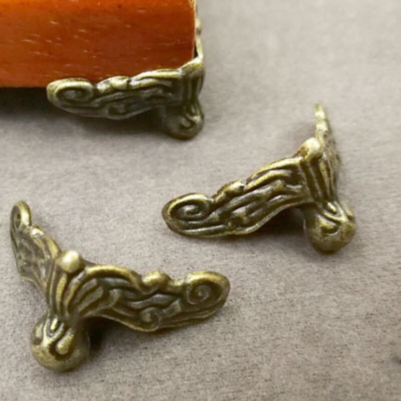 4Pcs Wood Case Decorative Feet Legs Corner Protector Golden Jewelry Box Feet Brackets Alloy Furniture Bottom Support Foot