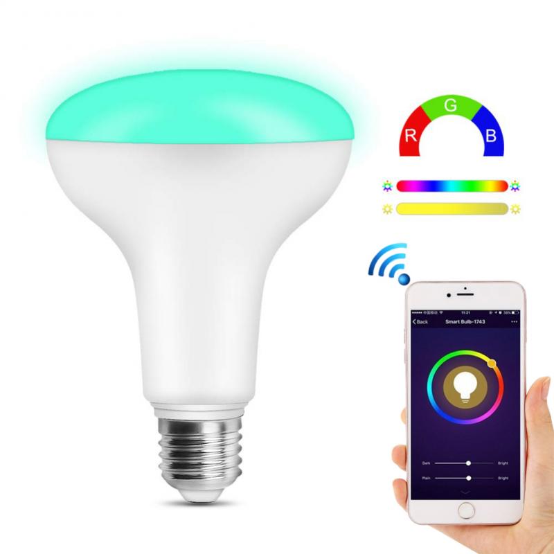 Dimmable Wifi Intelligent RBG Wireless Smart Bulb Music Lamp Light Voice APP Remote Control E27/E26/B22 For Alexa Google Home