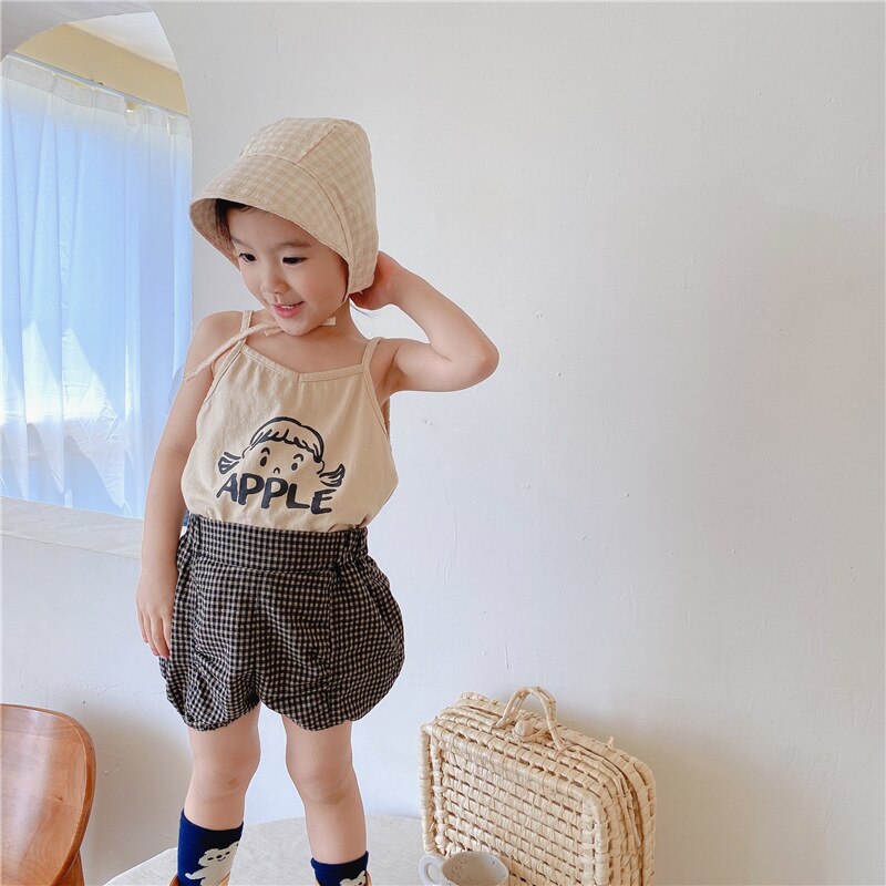 Canotte per bambini di nuovo arrivo Kid Girl Cute Doll alfabeto stampa top senza maniche Baby Boy Fashion semplice cotone Cool Sling