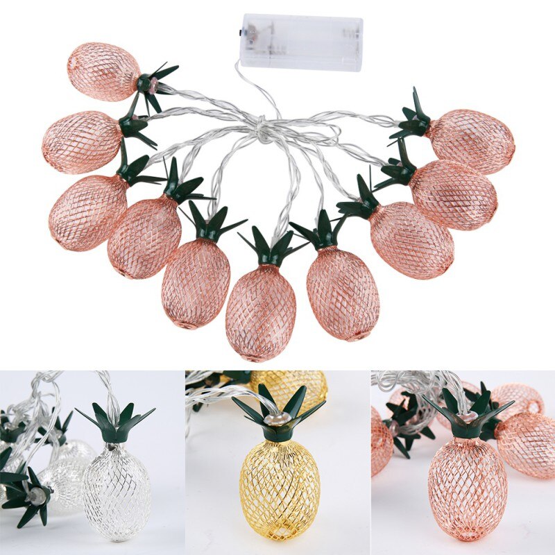 Lovely Yellow Pineapple String Light Battery/EU Plug Powered LED Light For Christmas Bedroom H1