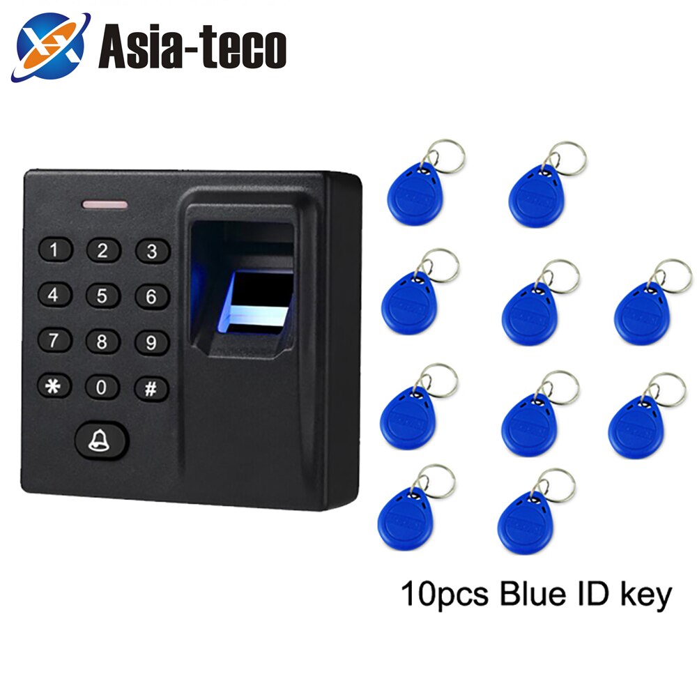 Mini Biometric Fingerprint Access Control Standalone Door Controller Keypad Finger and RFID Card Door Entry Lock: AC and 10 keys