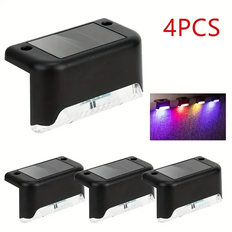 thumbnail interactive-video image 1 of Solar LED Fence Lights – Outdoor Step & Deck Lamps – IP65 Waterproof – Black – 4-8 Lights 1 of 3