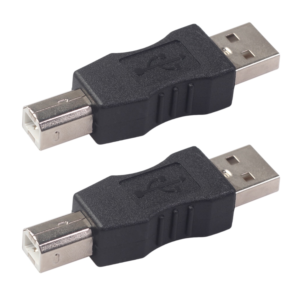 Lots 2 USB Type A Male to USB Type B Male Printer Port Adapter ...