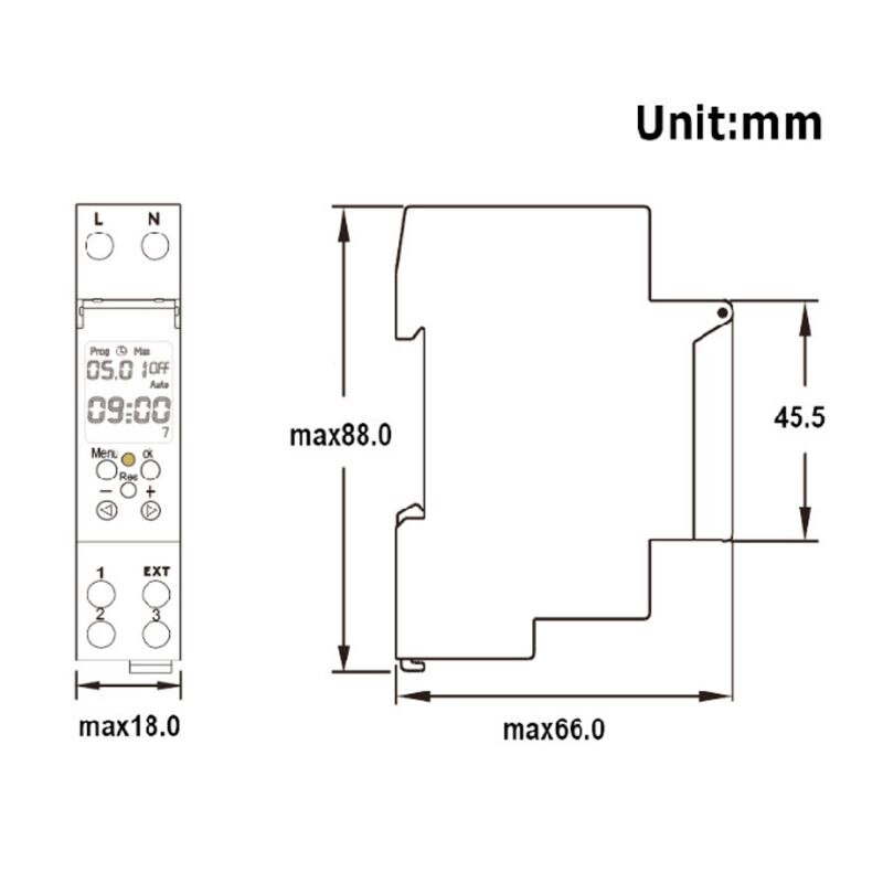 TM610 220V/110V Timer Switch Single Module DIN Rail 7 Days 24 Hours Programmable with External Trigger Switch