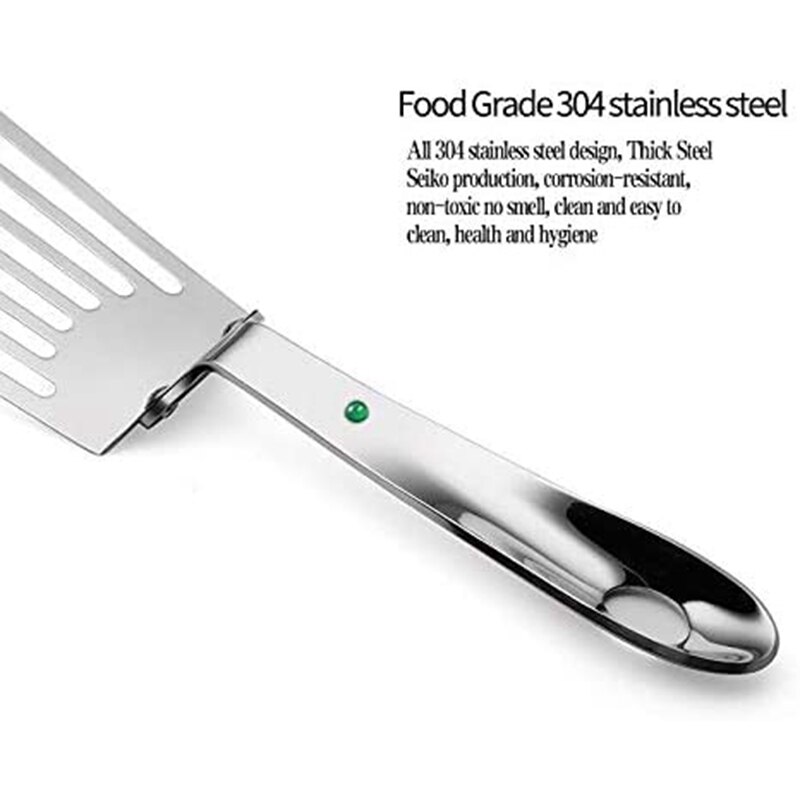 Stainless Spatula Fish Spatula with Long Wide Flexible Blade,Flexible Sturdy Spatula Support Easier for Flipping