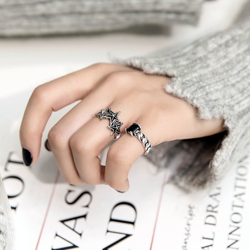Anelli con stelle in argento sterling 925 per accessori di gioielli di lusso per fidanzamento di nozze da donna all'ingrosso