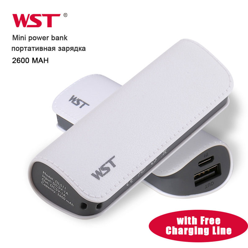 WST-Mini banco de energía portátil, batería de carga externa para Samsung, iPhone, Powerbank móvil, puertos USB, cargador de baterías