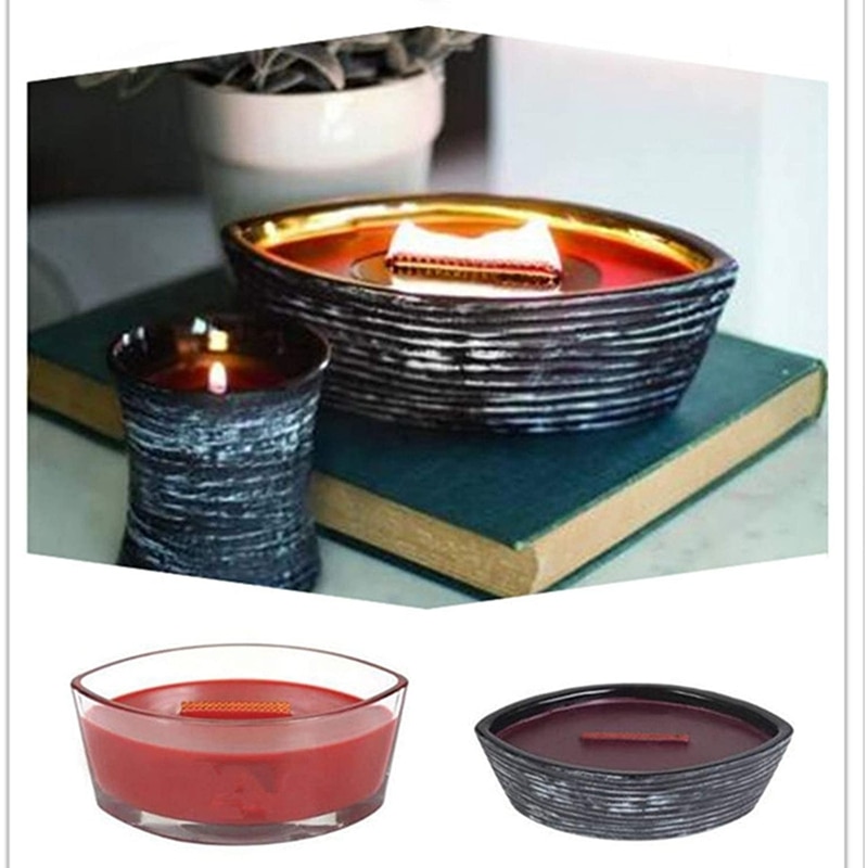 Wooden Candle Wicks with Metal Bases Grid Wooden Candle Wick Candle