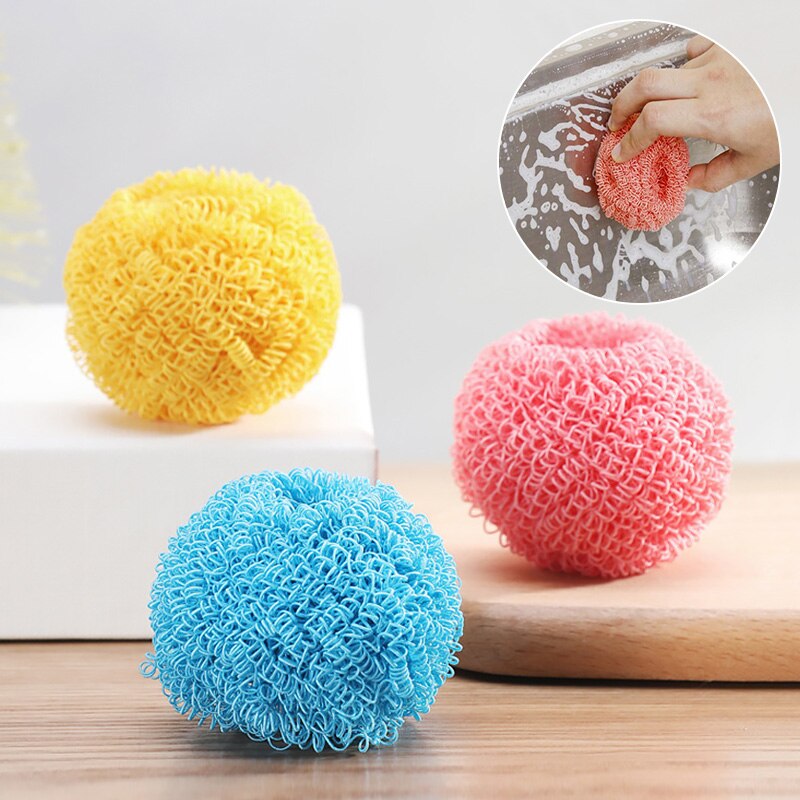 Boule de nettoyage en microfibre Nano, boule de nettoyage de cuisine, brosse à huile antiadhésive, Pot artefact boule en acier, outil ménager