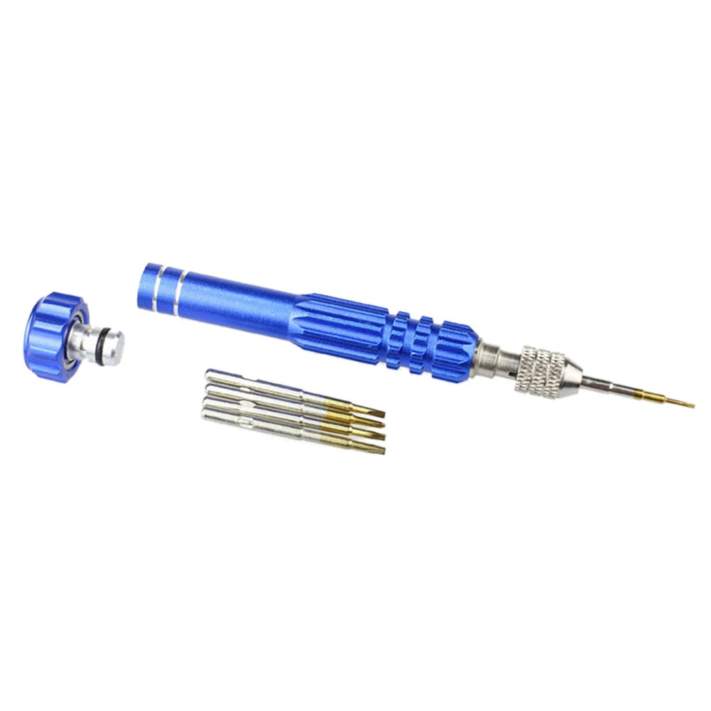 Juego de destornilladores QPtools 5 en 1 de aleación de aluminio de precisión para Iphone Samsung Galaxy, herramienta de desmontaje para reparación de teléfonos inteligentes: Blue