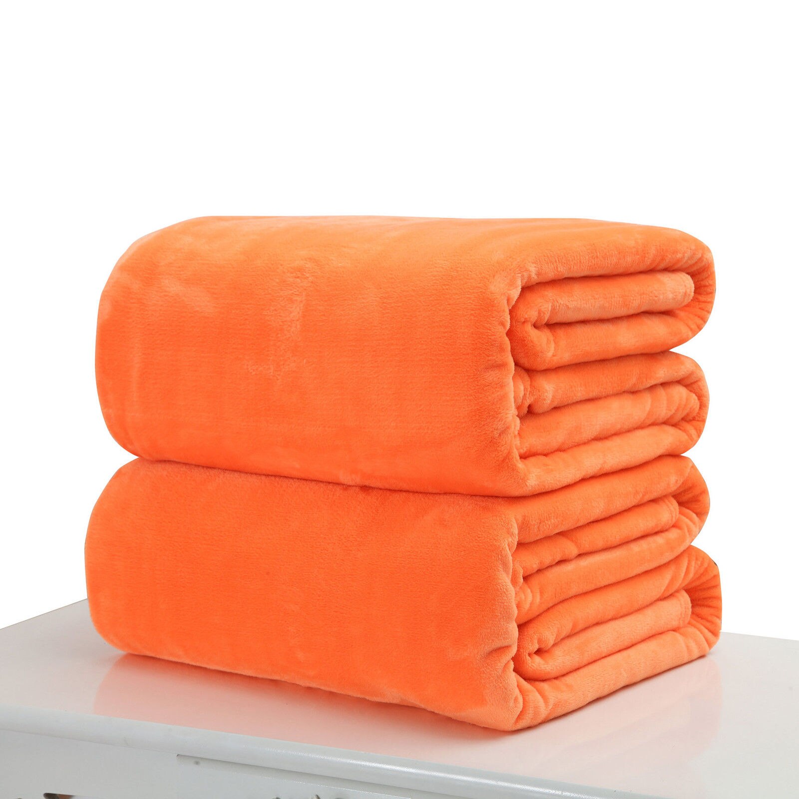 Small Super Warm Solid Micro Plush Fleece Blanket Throw Rug Sofa Bedding Office Household Kid Blanket: Orange