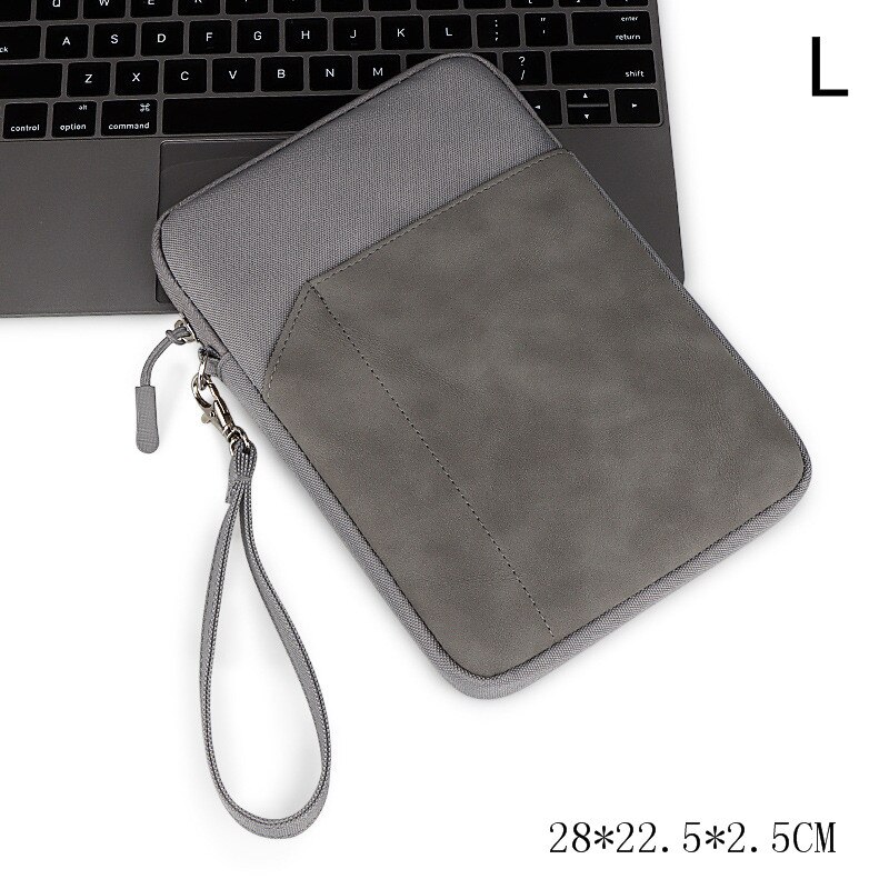 Draagbare Laptop Beschermende Tas Ipad Telefoon Organiseren Pakket Kantoor Document Pouch Vergadering Data Opslag Handtas Accessoires Artikelen: L Dark gray