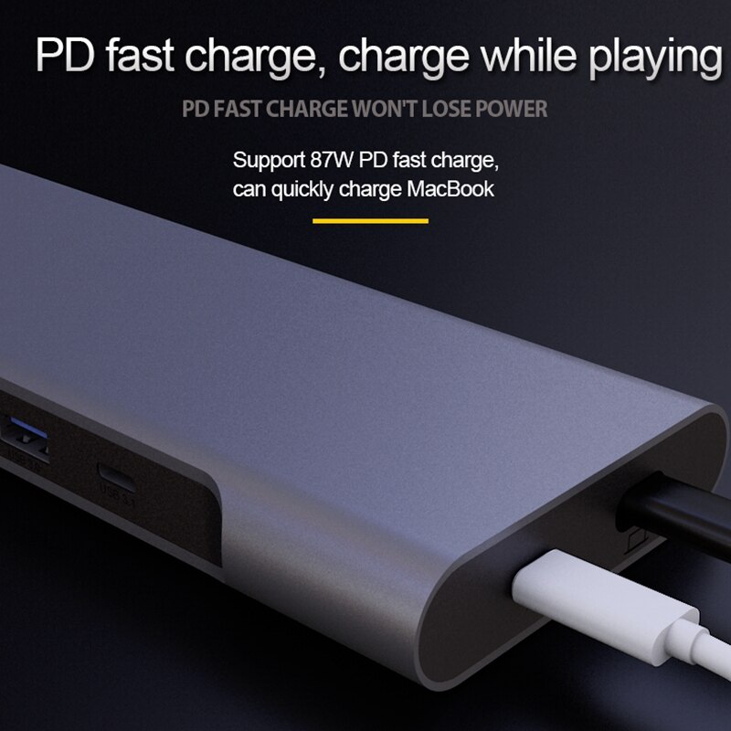 Acasis USB C HUB Type C to HDMI-compatible USB 3.0 Adapter 12 in 1 Type C HUB Dock for MacBook Pro Air USB C Splitter