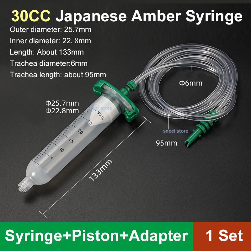 Kunststoff-Flüssigkeitsspender, Spritzenzylinder-Nadeladapter, 3 cc, 5 cc, 10 cc, 30 cc, 55 cc, Kleber-Dosierdüse mit Kolben und mit Skala: armeegrün