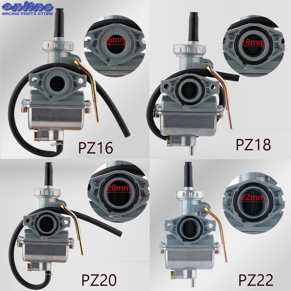 Carburador de 16mm, 18mm, 20mm, 22mm, PZ16 PZ18 PZ20 PZ22, estrangulador manual de aluminio de Zinc para 50cc, 70cc, 110cc, 125cc, 250cc, ATV, Quad Dirt Bike