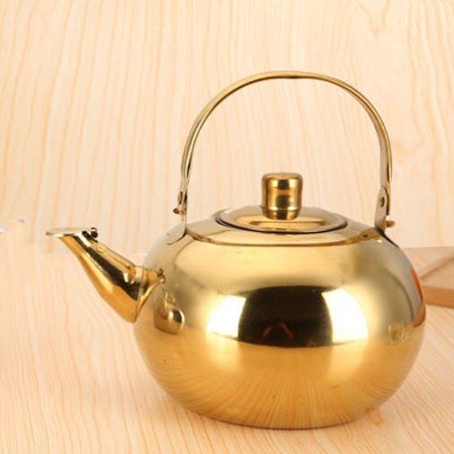 Restaurant hotel lille tyk rustfrit rustfrit stål gas el-komfur kedel te tekande camping bærbar opvarmning tekande: 18cm 2l / Guld