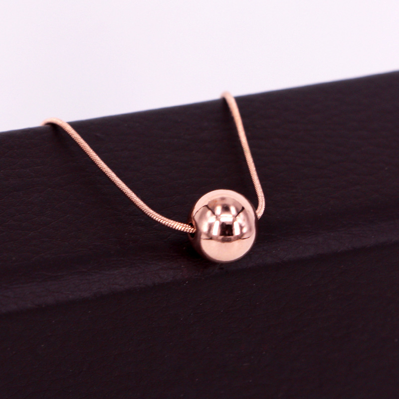 Mode Solid Transit Ronde Stalen Bal Hanger Snake Bone Ketting Voor Vrouwen Party Liefde Sieraden: Rose Goud Kleur