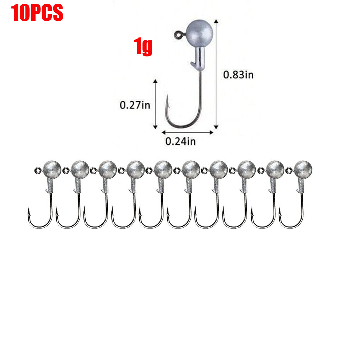 Round Jig Head, Lead Jig Head Hooks for Freshwater Saltwater Fishing, Swimbait Jig Heads with Fishing Box for TroutBass Fishing: WHITE