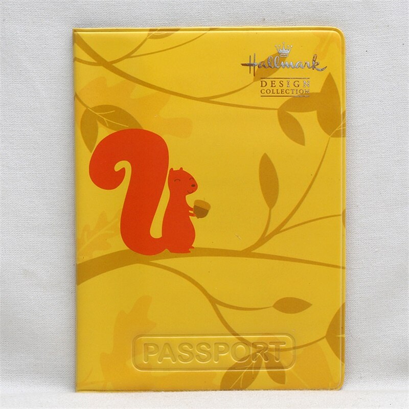 Vrouwen Hond Patroon Paspoort Cover Voor Travel Accessoires Pvc Id Bank Kaarthouder Georganiseerd Bag: Yellow