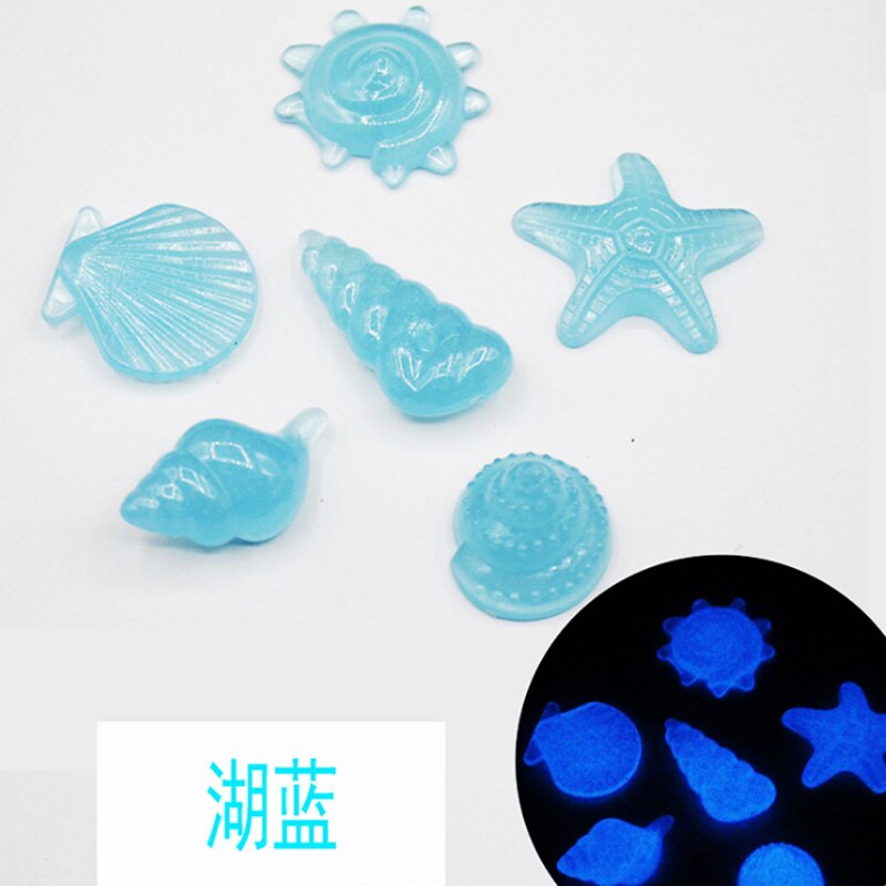 20 stk simulerede brosten havdyrstykker fluorescens akryl uregelmæssig sten til glød i mørket legetøj: 1