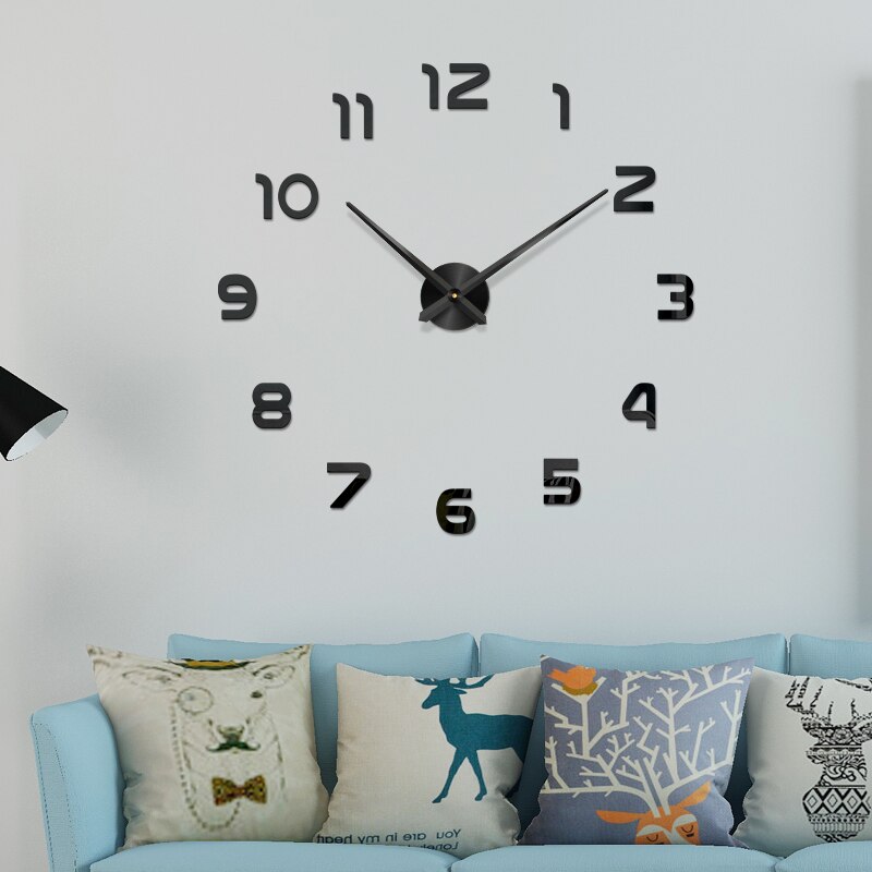 48 &quot Digitale Horloge Wandklokken 3d Diy Klok Acryl Digitale Thuis Wandklokken Decoratie Stereoscopische Stille Elektronische Klok