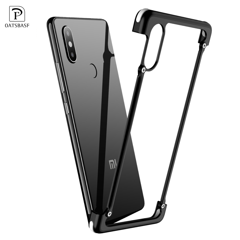 OATSBASF Original funda de Metal airbag para Xiaomi mi 8 carcasa personalidad Metal paragolpes para Xiaomi mi 8 carcasa de lujo Shell