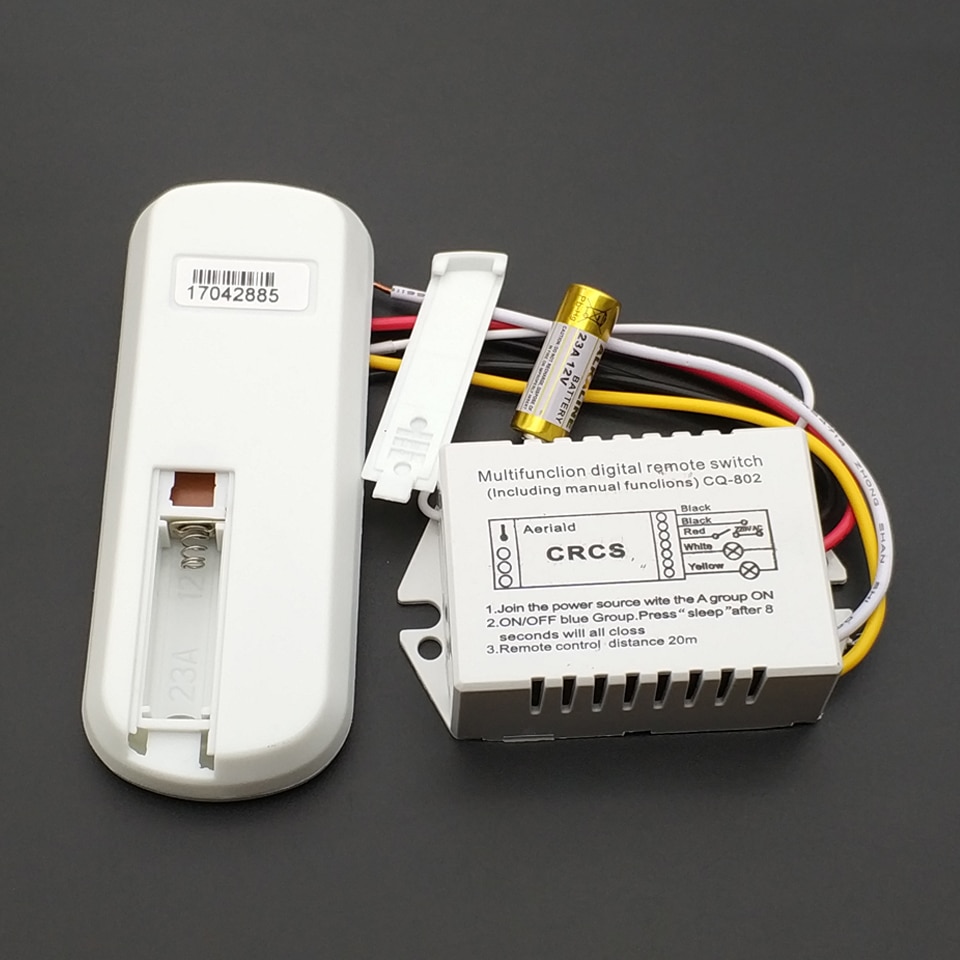 Trådløs on / off lampe fjernbetjening switch modtager sender 220 v 2 måder