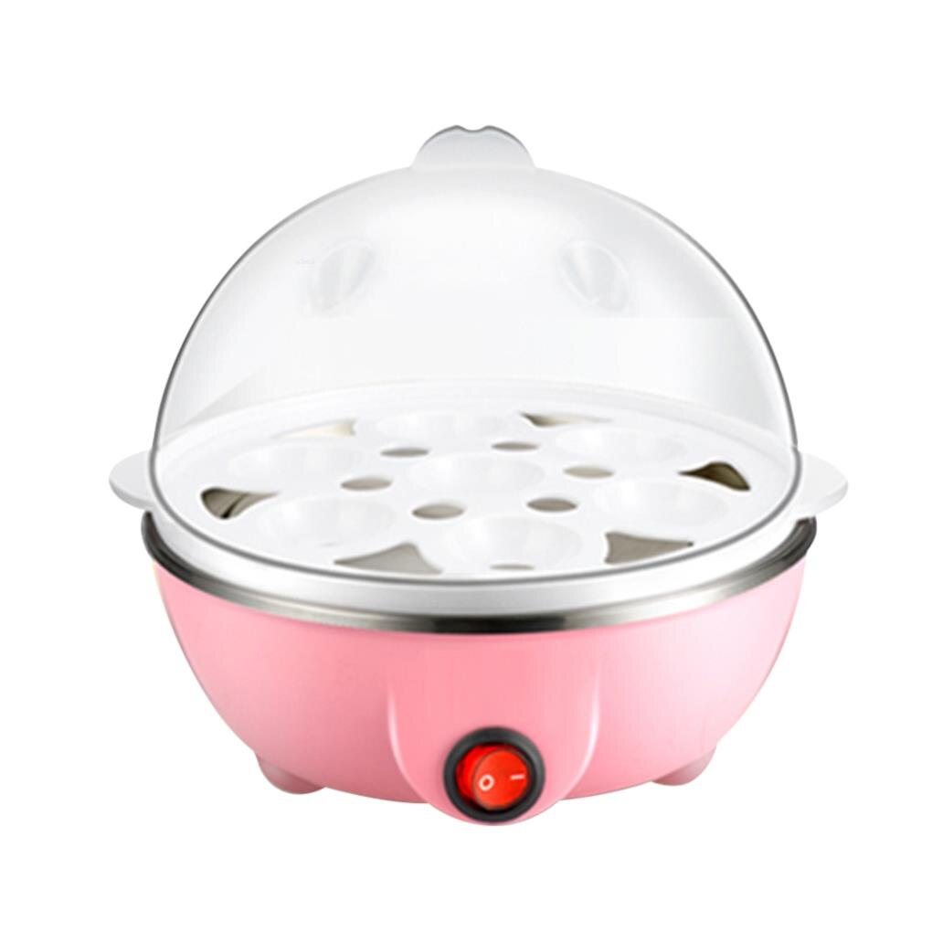 Egg Steamer Mini Single Layer Poacher Plastic Kitchen Egg Cooking Tool Home Cookware Gadget US Plug: Pink