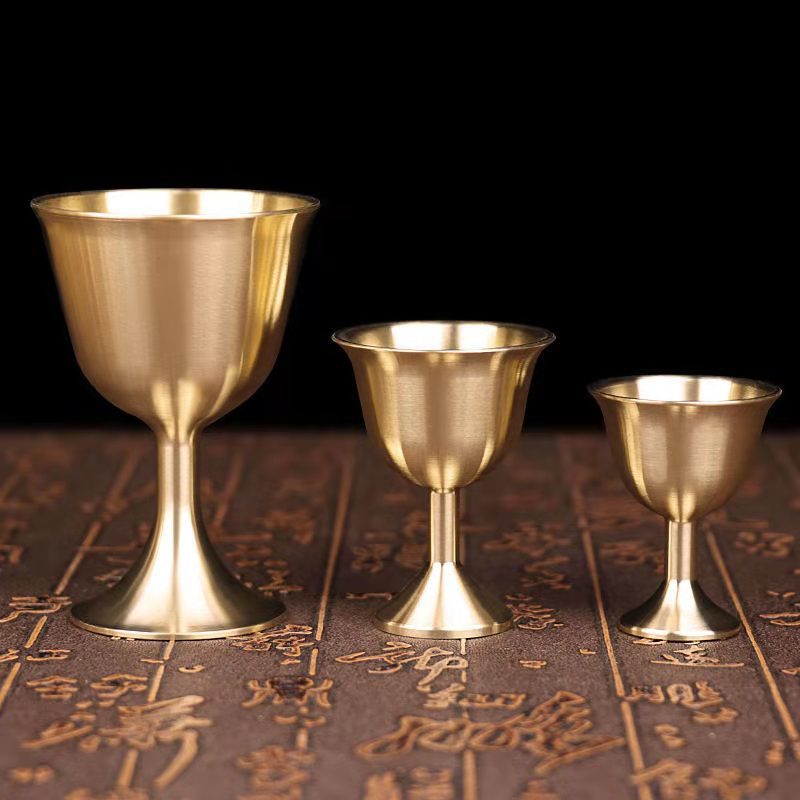 Brass Chalice Cup Wine Glasses Champagne Glasses Beverage Goblet Cocktail Cup Gold Vintage For Bar Home Decor