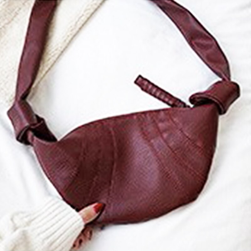 Women Chest Bag Soft Pu Shoulder Bag Casual High-capacity Package Female Bulk Bags Waist Pack Girls chest Pack dumpling: Wine Red