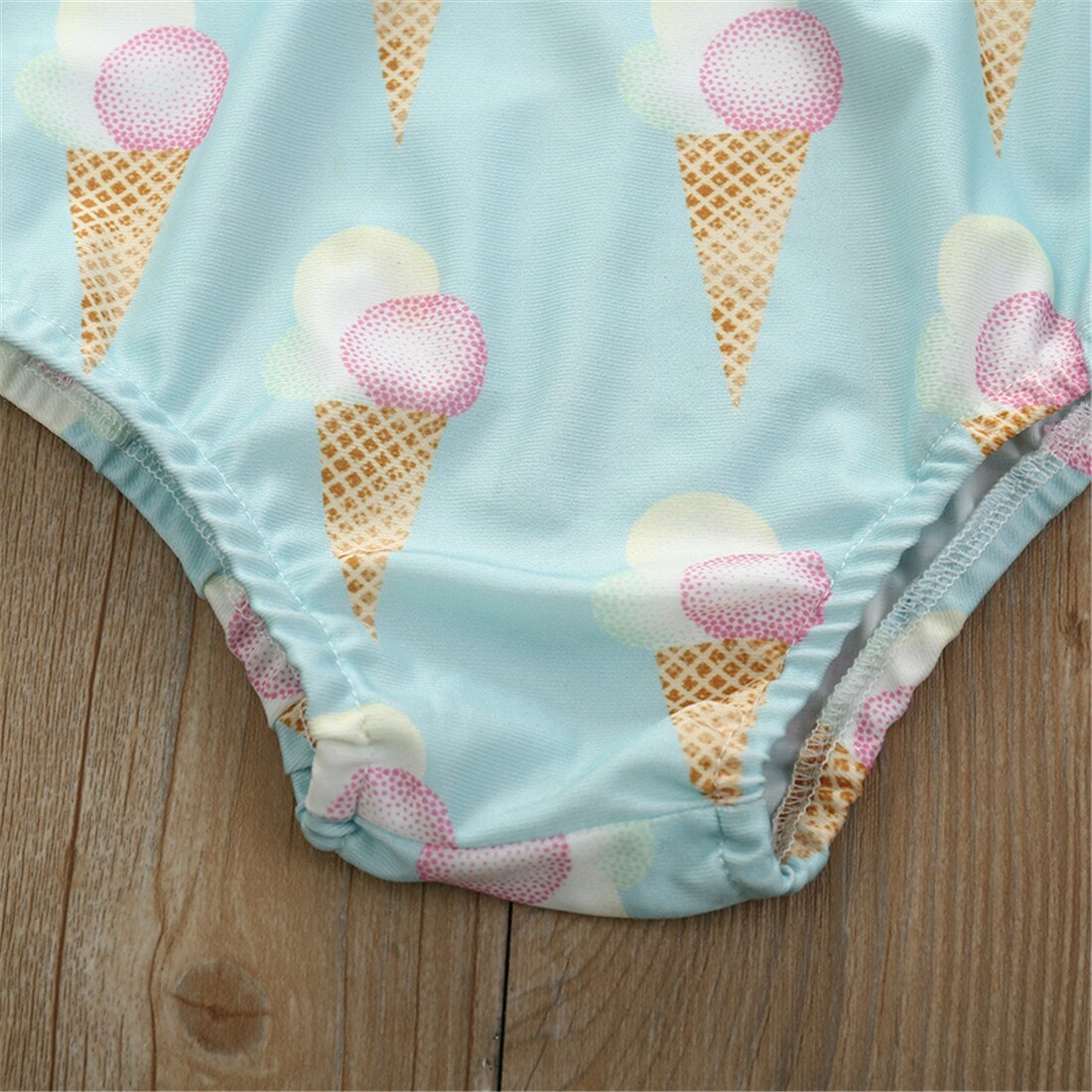 Sommer badedragt småbørn baby pige is print badetøj ét stykke blomster tankini badedragt bikini