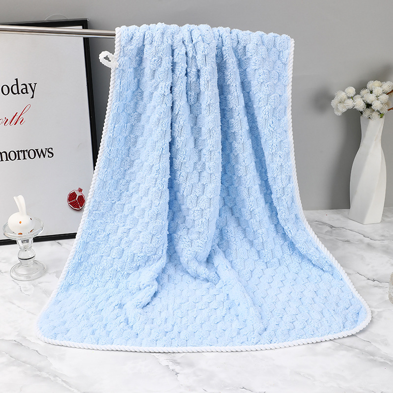 Toalla facial suave y gruesa de lana Coral, absorción de agua y secado rápido, toalla de mano de Color sólido para Baño, 1 Uds.: Gris claro