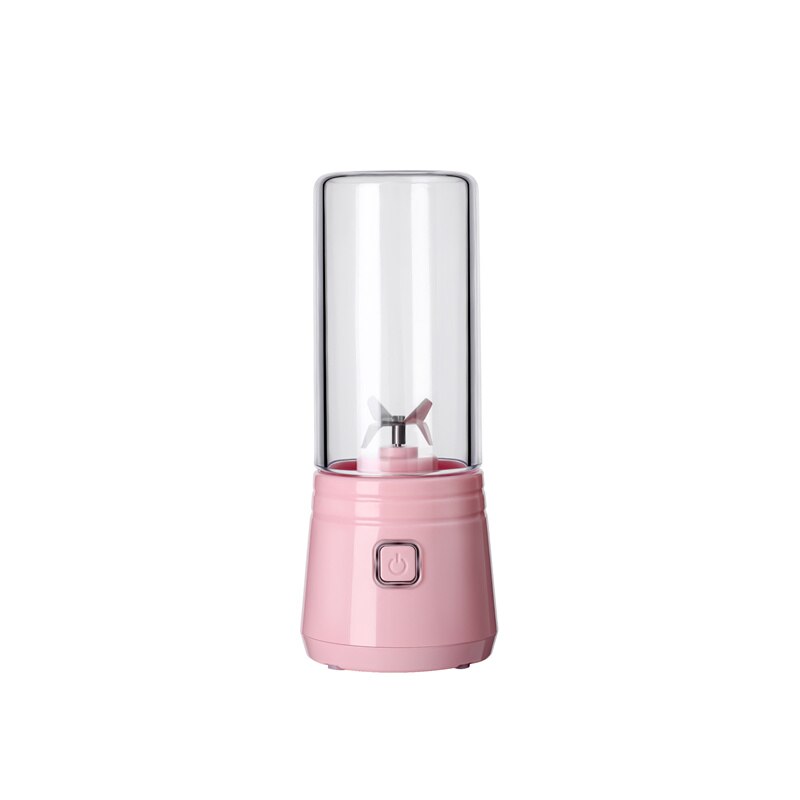 Handheld Wireless Electric 6 Blender Portable Juicer USB Rechargeable Fruit Mixer Cup Smoothie Maker Juicer Cup Food Processor: A-pink
