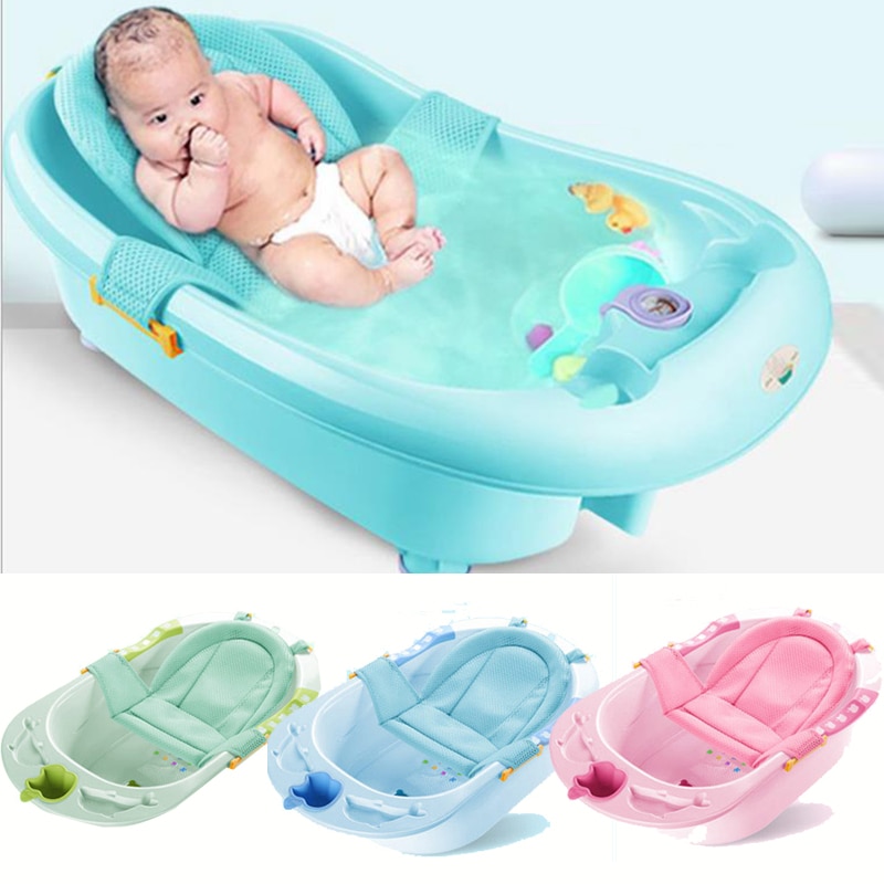 Baby bad sikkerhedsnet nyfødt badekar støttemåtte spædbarn brusebad pleje ting justerbart sikkerhedsnet vugge sving til spædbarn bad