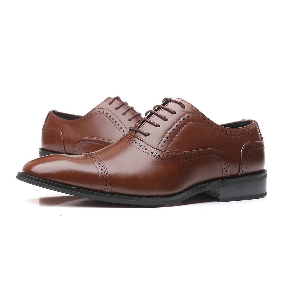Oxford da uomo in pelle piatta da uomo, scarpe formali da uomo con lacci, scarpe eleganti da uomo