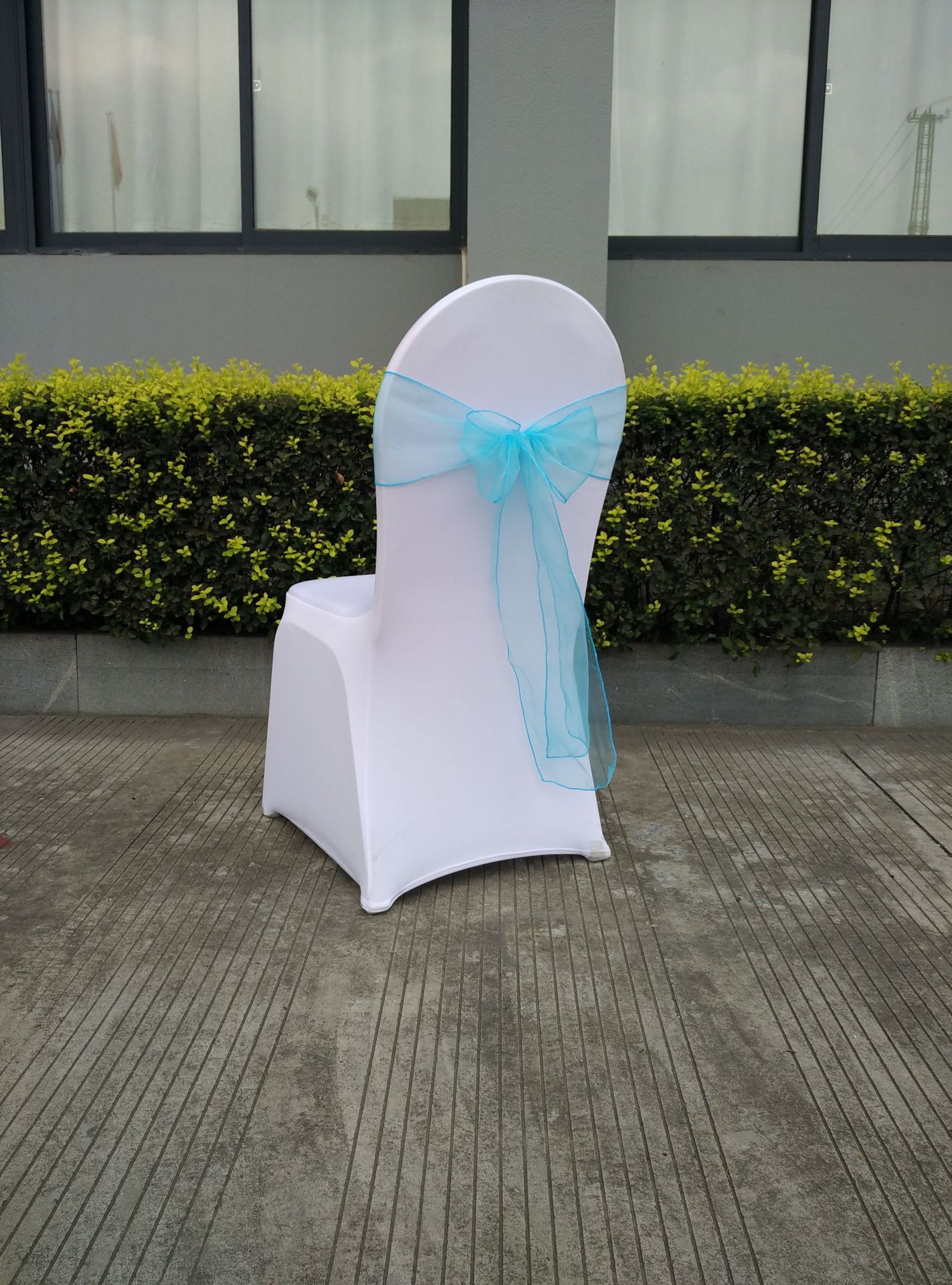 Wedding Decoration Chair Cover Band Ribbons Chair Backs with Bows for Party Hotel Banquets with Tulle Streamers 25PCS/LOT: 12