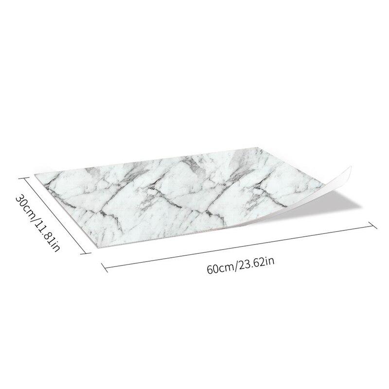 2 pièces Imitation marbre autocollant mural étanche PVC adhésif carrelage autocollant pour cuisine salle de bain meubles maison Decor30X60cm