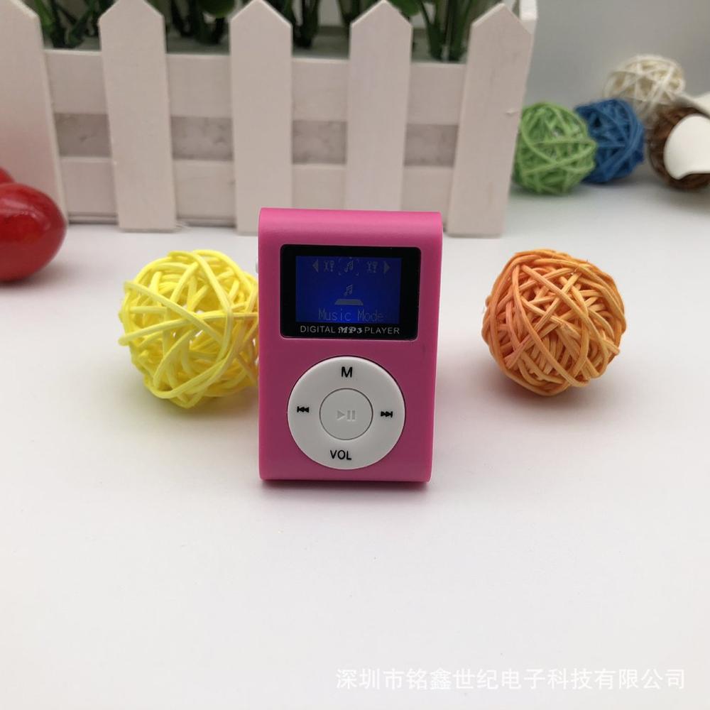 Reproductor de MP3 portátil de tamaño pequeño, Mini pantalla LCD, reproductor de música, compatible con tarjeta TF de 32GB, Walkman de Metal: Rosa